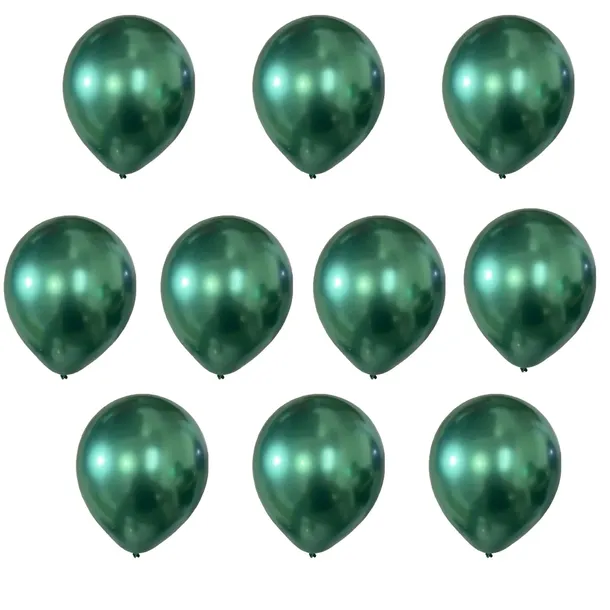 małe balony zielone butelkowe chrom 5' (12cm) - 10 szt
