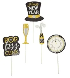 pikery-dekoracja-sylwestrowa-stolu-potraw-sylwester-2025-zestaw-5szt