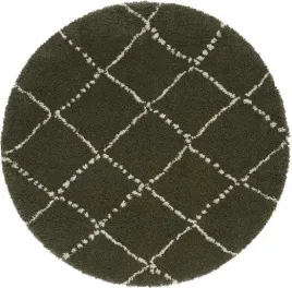 dywan-okragly-shaggy-120cm-zielono-kremowy-wzor-boho-z-miekkim-wlosem