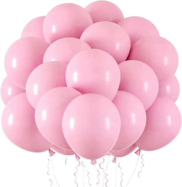 Różowe balony gumowe pastelowe 26 cm -100 szt