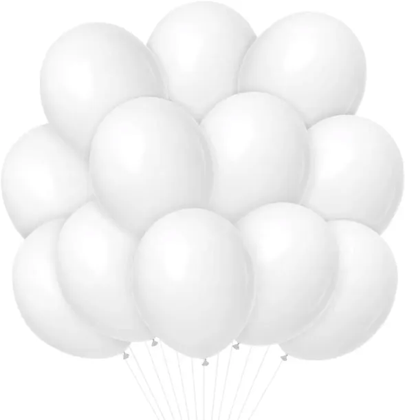 BALONY na KOMUNIA WESELE CHRZEST URODZINY BIAŁE x100