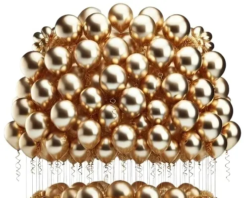 Balony Chrom Złote SZAMPAŃSKIE 100 szt Glossy Shiny Metaliczne BL 41 dekor