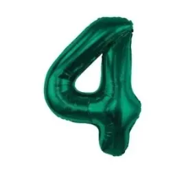 balon-zielony-cyfra-4-urodziny-butelkowa-zielen