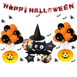 dekoracja-na-halloween-balony-baner-czapka-czarownicy-konfetti-zestaw