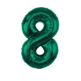 balon-zielony-cyfra-8-urodziny-butelkowa-zielen