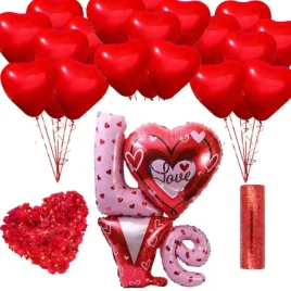 dekoracja-na-walentynki-serca-czerwone-napis-love
