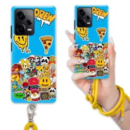 etui-do-xiaomi-redmi-note-12-pro-case-uchwyt-crossbody-zolty-drew-wzory