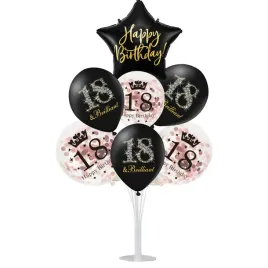 balony-na-18-urodziny-rose-gold-stojak-zestaw
