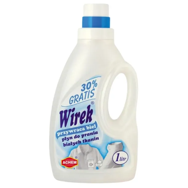 WIREK Płyn do prania BIAŁYCH UBRAŃ TKANIN 1 L PRZYWRACA BLASK BIEL