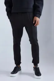 czarne-spodnie-dlugie-joggery-boohooman-xs