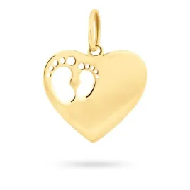 zlota-zawieszka-wisiorek-serce-stopki-grawer-585