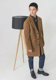 antony-morato-brazowy-klasyczny-plaszcz-m
