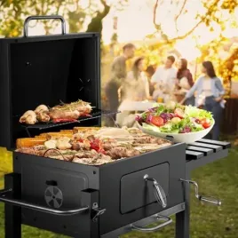 duzy-grill-ogrodowy-weglowy-zamykany-zeliwny-ruszt-regulowany-polki-fartuch