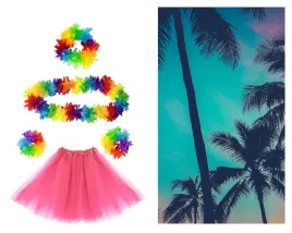 zestaw-hawajski-neon-naszyjnik-bransoletki-spodniczka-rozowa