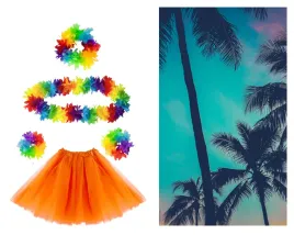 zestaw-hawajski-neon-naszyjnik-bransoletki-spodniczka-pomarancz