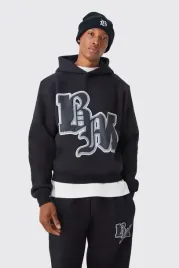 komplet-dresowy-czarny-spodnie-bluza-z-kapturem-nadruk-boohooman-m