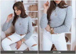 prazkowany-sweter-damski-golf-kolory-ox129-uni