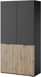 szafa-modulowa-dwudrzwiowa-sento-100-cm-czarna-z-frezowanym-frontem