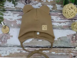 czapka-niemowleca-wiazana-przejsciowa-wiosna-jesien-38-40-coffee