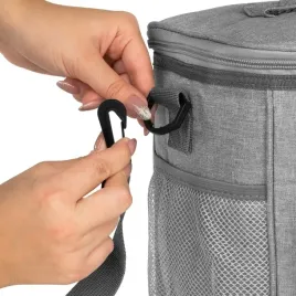 solidna-torba-termiczna-na-lunch-piknik-2-komory-kieszenie-pasek-szara