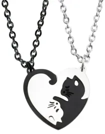 best-friends-zestaw-naszyjnik-2szt-czarny-srebrny-koty-przyjazni-yin-yang