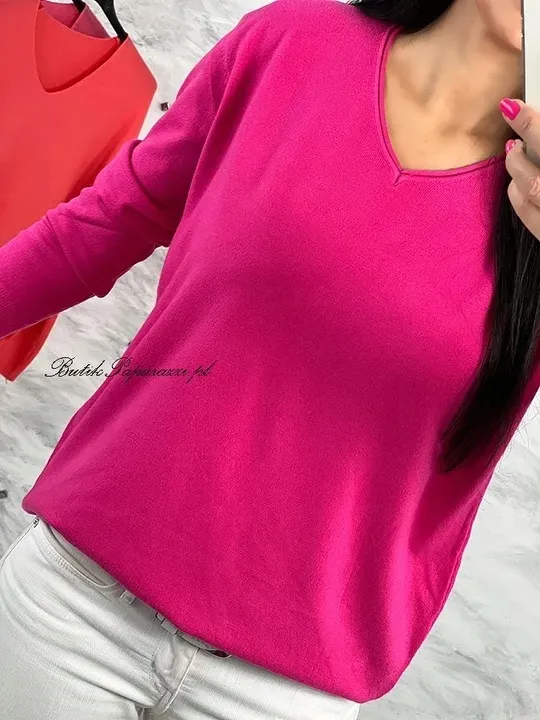 sweterek-dekolt-basic-sorbet-stan-nowy