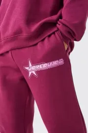 bordowe-spodnie-dresowe-ocieplane-klasyczne-proste-nadruk-boohoo-s