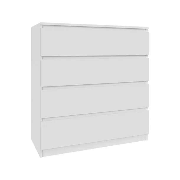 Komoda BIAŁA 90 CM 4 Szuflady Do salonu Sypialni Pokoju POJEMNA Szafka