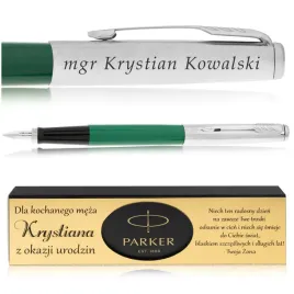 pioro-wieczne-parker-jotter-zielone-pudelko-z-dedykacja-grawer-na-piorze