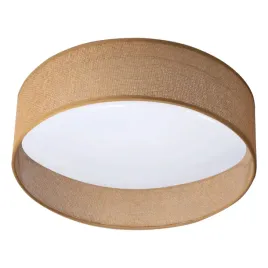 lampa-sufitowa-plafon-led-brazowa-tkanina-okragly-40-cm-ciepla-barwa-kanlux