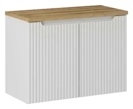 biala-szafka-pod-umywalke-blat-oak-80-cm-wiszaca-ryflowane-fronty-2-drzwi