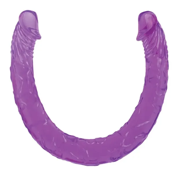 Dildo podwójne dwustronne elastyczne żelowe 45 cm fioletowe