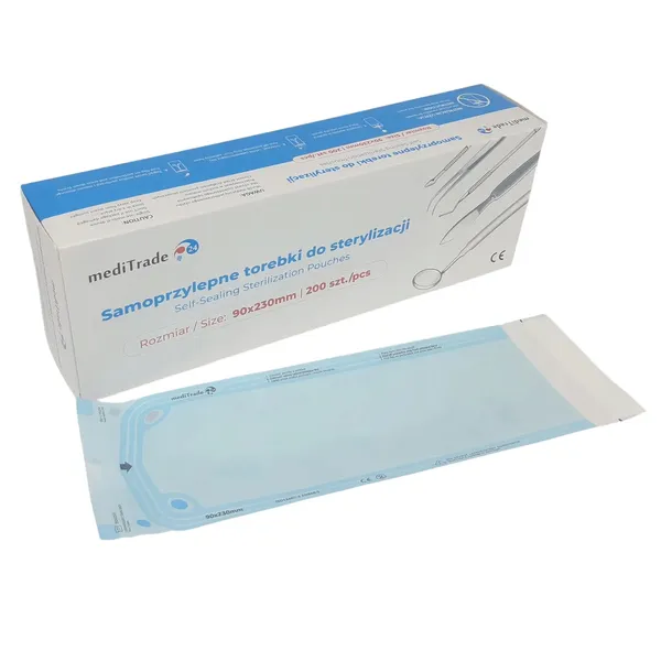 TOREBKI DO STERYLIZACJI papierowo-foliowe 9 x 23 cm 90 x 230 mm 200 szt.