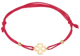 zlota-diamentowana-bransoletka-na-sznurku-koniczynka-na-szczescie-14kt-585