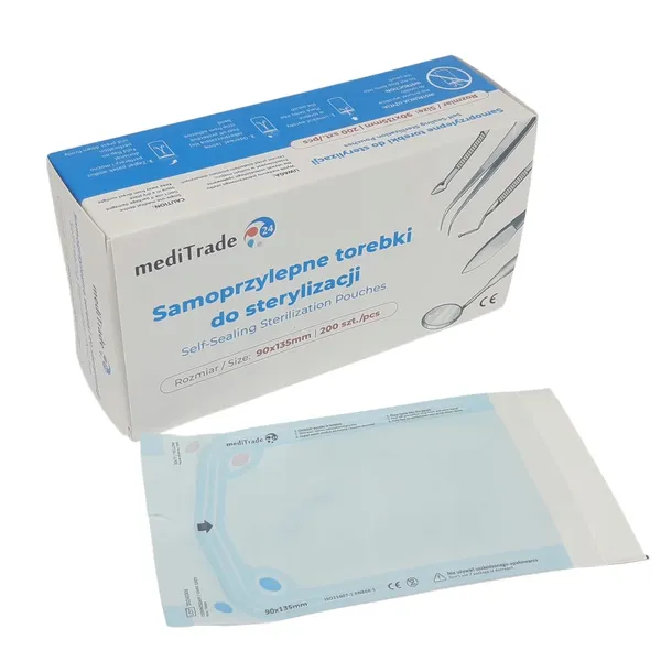 TOREBKI DO STERYLIZACJI papierowo-foliowe 9 x 13,5 cm 90 x 135 mm 200 szt.
