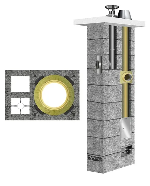 Komin ceramiczny podwójny dymowy spalinowy 200/80 gaz paliwa stałe 9m DUO