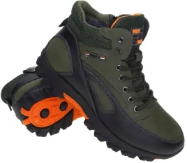 meskie-buty-trekkingowe-zimowe-ocieplane-wiazane-suwak-zielone