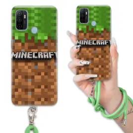 etui-do-oppo-a53-case-dla-chlopca-sznurek-zielony-minecraft-wiele-wzorow
