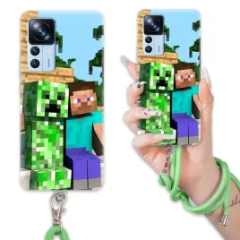 etui-do-xiaomi-12t-case-dla-chlopca-sznurek-zielony-minecraft-mix-wzory