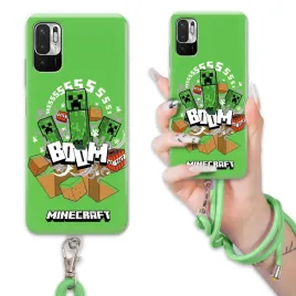 etui-do-xiaomi-poco-m3-pro-case-dla-chlopca-sznurek-zielony-minecraft-wz