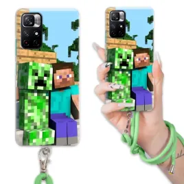 etui-do-xiaomi-poco-m4-pro-5g-case-sznurek-zielony-minecraft-wiele-wzorow