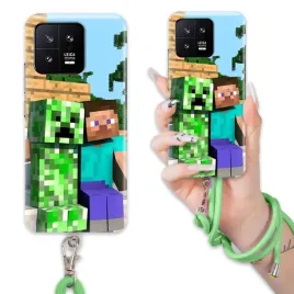 etui-do-xiaomi-13-case-dla-chlopca-sznurek-zielony-minecraft-wiele-wzorow