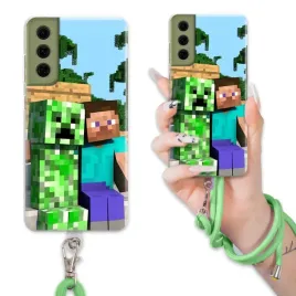 etui-do-samsung-s21-fe-case-dla-chlopca-sznurek-zielony-minecraft-mix-wz