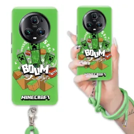etui-do-huawei-honor-magic-5-pro-case-sznurek-zielony-minecraft-mix-wzory