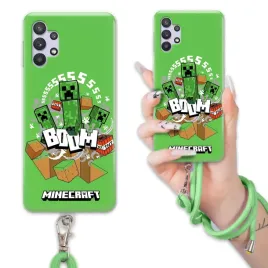 etui-do-samsung-a32-case-dla-chlopca-sznurek-zielony-minecraft-mix-wzorow