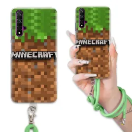 etui-do-huawei-nova-5-case-dla-chlopca-sznurek-zielony-minecraft-wzory