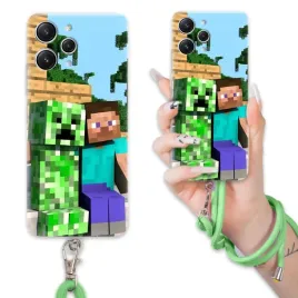 etui-do-xiaomi-redmi-12-4g-case-dla-chlopca-sznurek-zielony-minecraft-wz