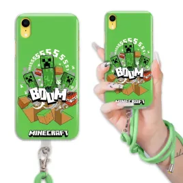 etui-do-iphone-xr-case-dla-chlopca-sznurek-zielony-minecraft-wiele-wzorow