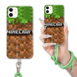 etui-do-iphone-11-case-dla-chlopca-sznurek-zielony-minecraft-wiele-wzorow