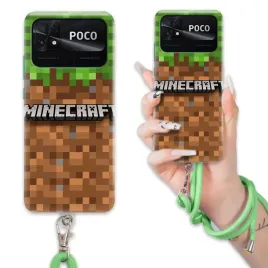 etui-do-xiaomi-poco-c40-case-dla-chlopca-sznurek-zielony-minecraft-mix-wz